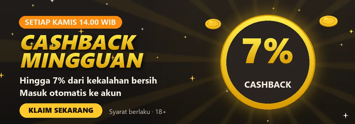 Cashback mingguan EU303 hingga 7%, masuk setiap Kamis 14.00 WIB